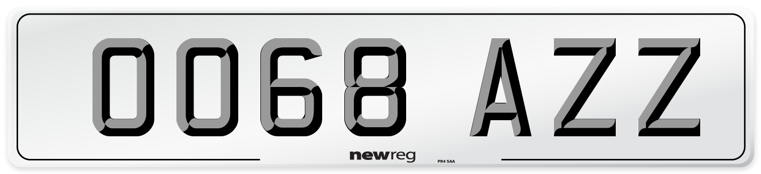 OO68 AZZ Number Plate from New Reg